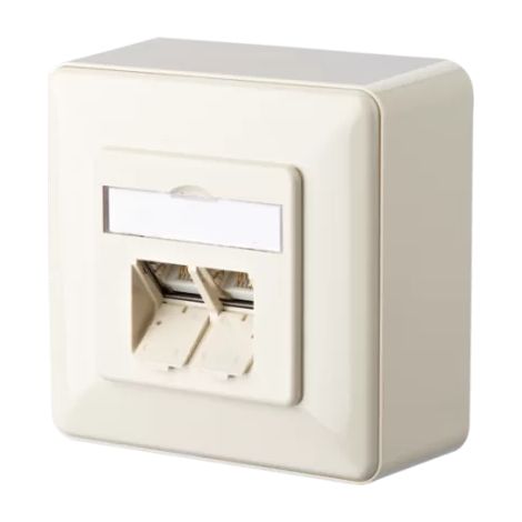 Metz connect 1307380001-I - CAT 6 surface-mounted network socket - 2 ports - pearly white