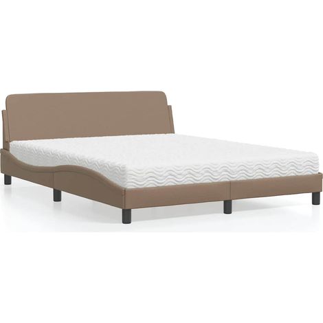 Lit avec matelas Dover cappuccino 160x200 cm similicuir