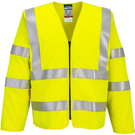Gilet con zip a maniche lunghe Bizflame HV Fr - Taglia L/xl - Giallo - Portwest