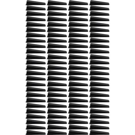 Lot de 100 cales de nivellement pour panneaux de clôture en PVC (noires) (1/5)