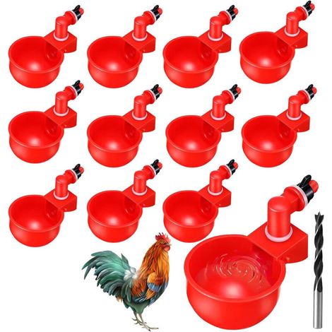 Hühnertränkebecher, Hühnertränke, automatische Hühnertränke, automatisches Hühnertränke-Set, Hühnertränke, 12-teiliges DIY-Set für Hühner und Geflügel