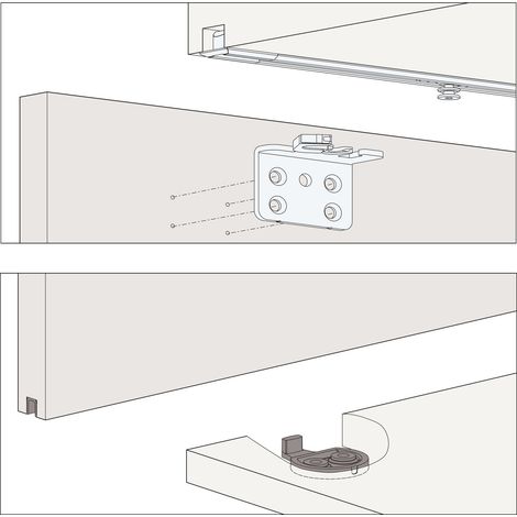HAWA Clipo 16 H FS Beschlägegarnitur 1000x1400, 1 türig (1/5)