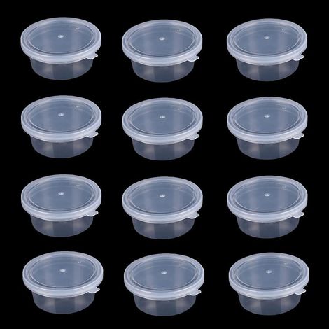 24 Pots Ronds Transparents en Plastique avec Couvercles pour Conservation de Slime, Boîtes Rondes pour Billes de Mousse, Petits Bacs Transparents pour Loisirs Créatifs (1/5)
