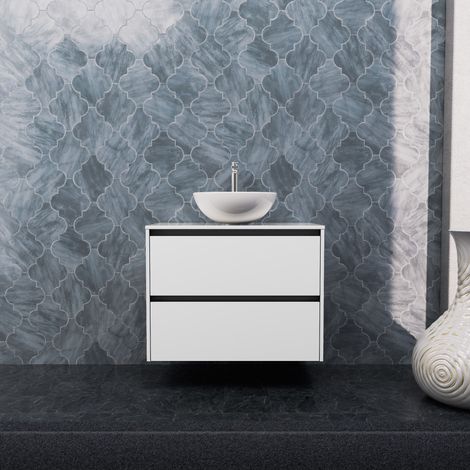 Inda - Mobile bagno L.80 con lavabo in appoggio / Bianco lucido 2