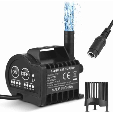 12V 700L/H 9.8Foot Submersible Water Pump with 4 Speeds (1/5)