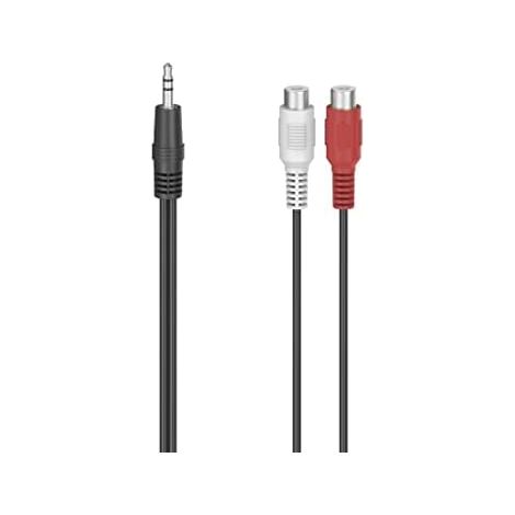 Hama 00205185 RCA / Jack Audio Adattatore [1x Spina jack da 3.5 mm - 2x Adattatore RCA] Nero (1/2)