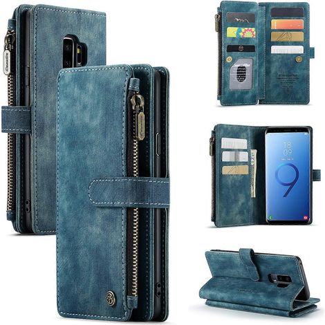 Pour Samsung Galaxy S9+ CaseMe-C30 PU + TPU Étui en cuir multifonctionnel à rabat horizontal avec support et fente pour carte, portefeuille et poche à fermeture éclair (1/4)