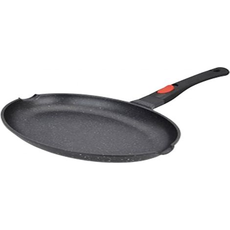 KAMBERG Padella Pesce 35 cm, Manico Rimovibile, Ghisa di Alluminio, Rivestimento Antiaderente di Alta Performance Pietra, Tutti Fornelli y induzione, Senza PFOA (1/2)