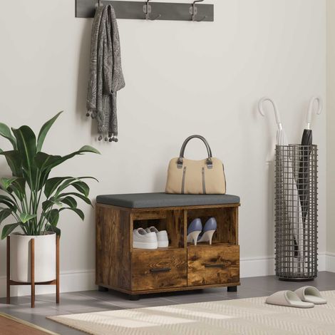 vidaXL Panca per ingresso Quercia Affumicata 60 x 38 x 46 cm