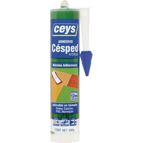 CEYS adhesivo cesped artificial 500gr especial cartucho , Adhesivo para césped artificial Ceys Adhesivo monocomponente de color verde especial para trabajos de pegado, reparaci