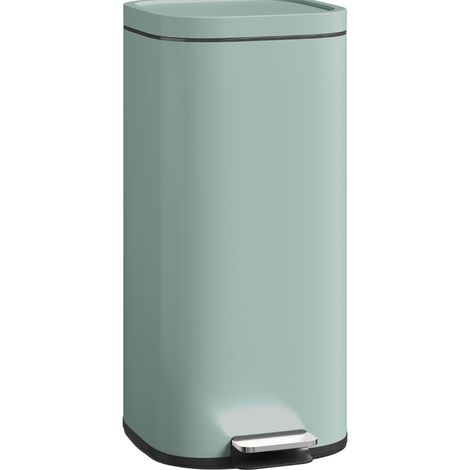 Cubo de basura de cocina con pedal, 30 l, metal verde MODENUIT (1/4)