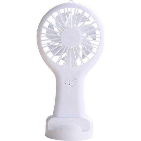 Mini ventilateur portable blanc rechargeable par USB (1/5)