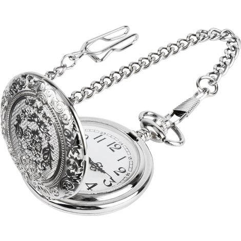 Montre de Poche Montre Gousset Vintage à Quartz avec Chaîne pour Hommes Femmes Papa Fête d’Anniversaire