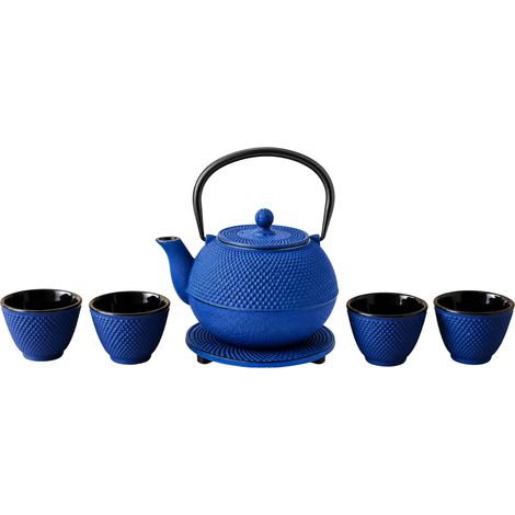 Gusseisen Teekanne mit Sieb, Tassen und Untersetzer SONO, 1,2 l (1/5)