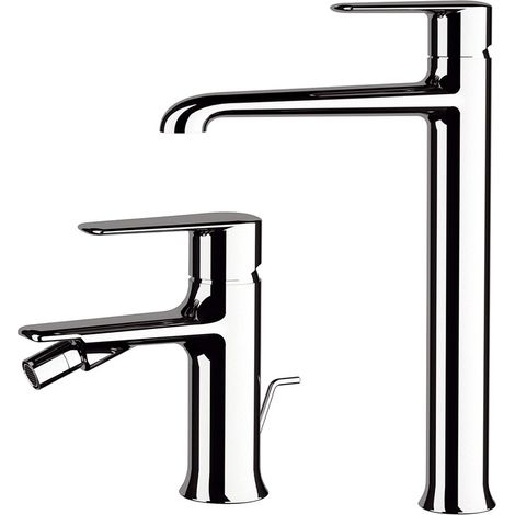 Set miscelatori lavabo alto e bidet in ottone cromato linea Armonia (1/5)