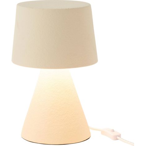 Lampe de table en pierre beige avec abat-jour élégant - Beige pierre naturel (1/3)