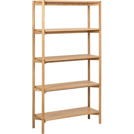 Bibliothèque scandinave en chêne clair 4 tablettes - BRENDA (1/5)