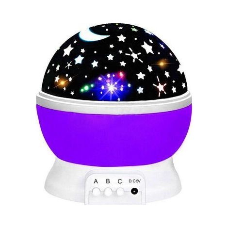 Projecteur LED rotatif pour enfants - Veilleuse ciel étoilé (1/4)