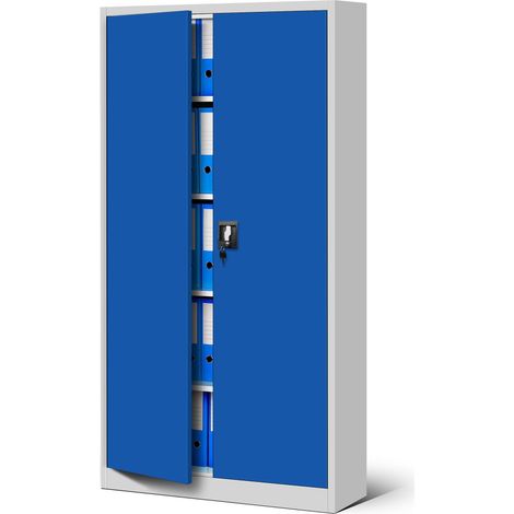Armoire de Bureau Métal à Dossiers Verrouillable 185 x 90 x 40 cm (1/5)
