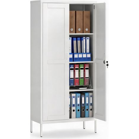 Meuble de rangement de bureau bianco en acciaio 80 x 40 x 175 cm (1/5)