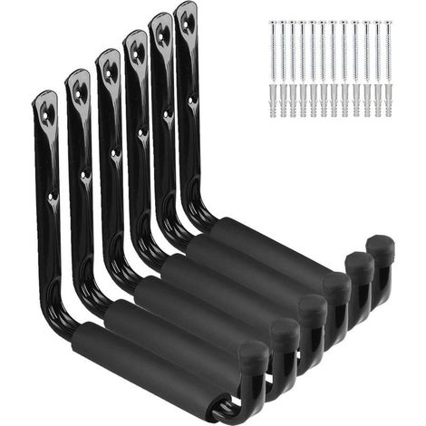 Crochets d'échelles de Stockage de Garage, Support Utilitaire de Bras Jumbo Résistant de 24CM pour Outils de Jardin, Panneaux de Surf, Chaises se Pliantes (1/5)
