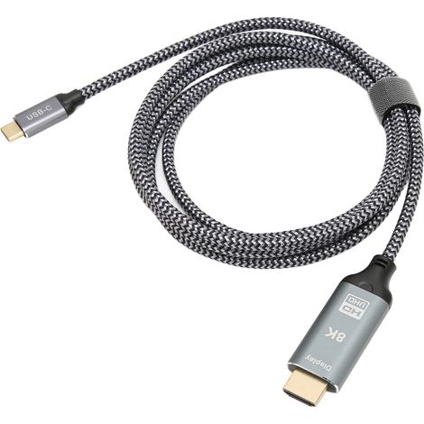 Adaptateur USB-C vers HDMI 8K 60Hz, Câble USB Type-C Mâle vers HDMI Mâle pour Moniteur 4K Ultra HD (1/5)