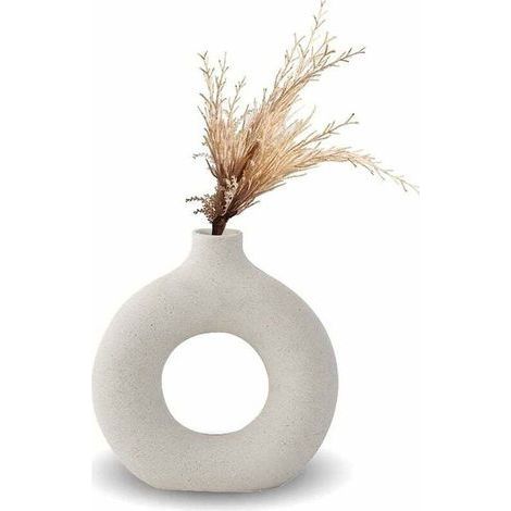 Vase, Vase en Céramique Décoration De La Maison Minimaliste Déco Blanc Végétarien en Céramique Pot De Fleur Vase Decoratif,13.53.514.5cm (1/5)