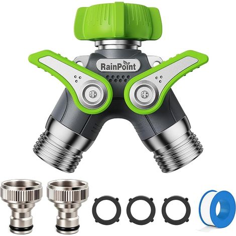 3/4" Faucet, Metal Body Dispenser with Independent Switch and 1/2" Adapter, Adjustable Lockable Water Flow for Washing Machine, Gardens (1/5)