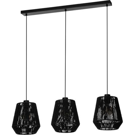 Lampe suspendue à corde Persley Salle à manger - Noir - 44106 (1/3)