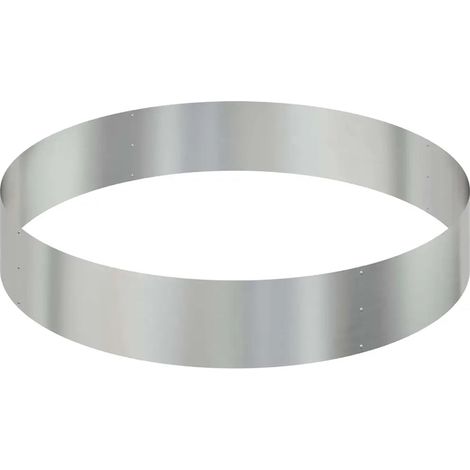 Cache-pot de jardin rond moderne extérieur 120 x 120 x 20 cm en acier galvanisé argent (1/5)