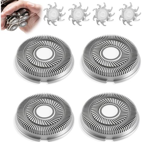 Tête de Rechange Compatible avec Skull Shaver Pitbull Gold PRO/Silver PRO/Platinum PRO, Rasoir Electrique Têtes de Rasoirs Rotatives Lames Flottantes 360 Degrés Remplacement (4 Pièces) (1/5)