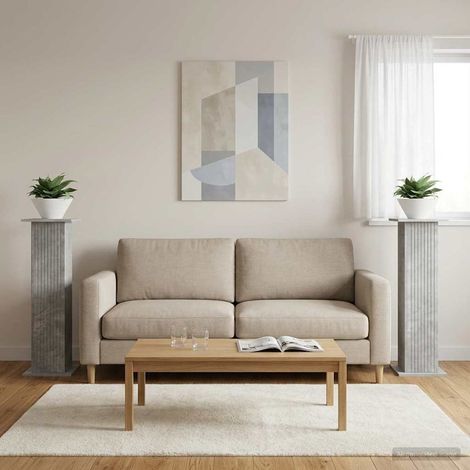 vidaXL  Plant Stand  2 pcs Concrete Grey 30.5 x 30 x 100.5 cm