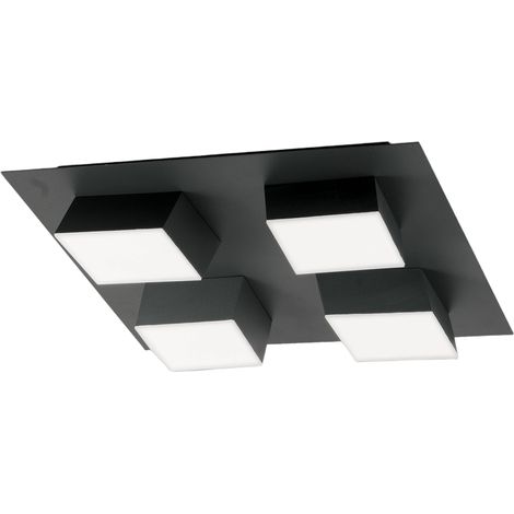 Plafonnier Led Carré Lucas 48 W 4160 Lm 3000 K Anthracite - Structure En Métal Et Méthacrylate, Dimmable Avec Coupure De Phase, Design Moderne Ip20 (1/3)