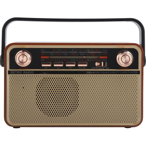 Radio FM/AM/SW portable avec chargeur USB et lecteur de carte mémoire Bluetooth pour la maison (1/5)