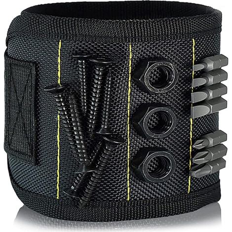 Magnetarmband für Werkzeuge und Zubehör, mit Magneten, verstellbare Größe, kompatibel mit Schlüsseln.