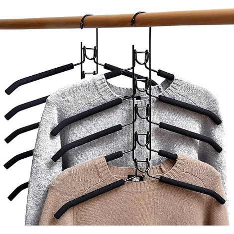 2 cintres magiques 5 en 1 Métal Pour jeans, t shirts Antidérapant (1/5)