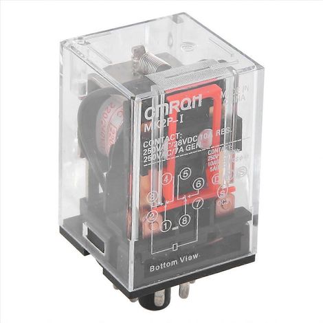 Relais de puissance PCB 8 broches DPDT 2NO 2NC MK2P-1, bobine 220V/230V AC, commutateur industriel fiable pour applications électriques. (1/5)