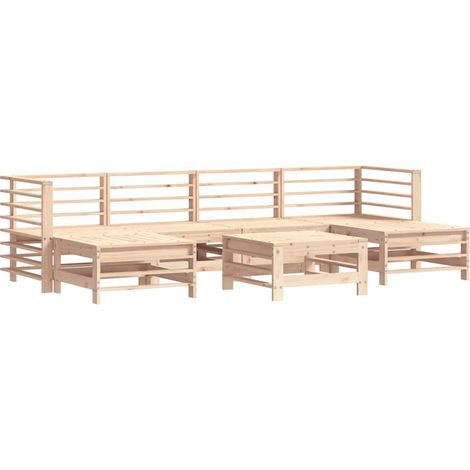 Maison Exclusive - 7-tlg. Garten-Lounge-Set Massivholz Kiefer (1/5)
