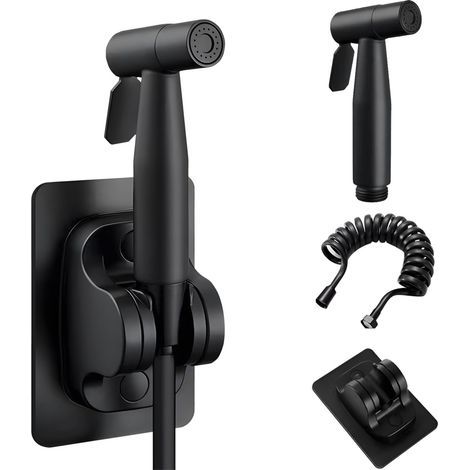 Applicable Ensemble de pulvérisateur de bidet en acier inoxydable 304 avec eau sous pression, tuyau de 1,5 m, facile à installer, sans perçage, parfait pour le nettoyage des toilettes (1/5)