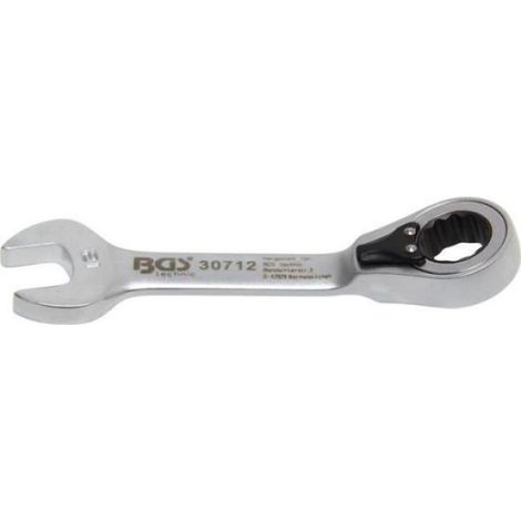 Clé mixte à cliquet - - courte, réversible - 12 mm - Acier chrome-vanadium