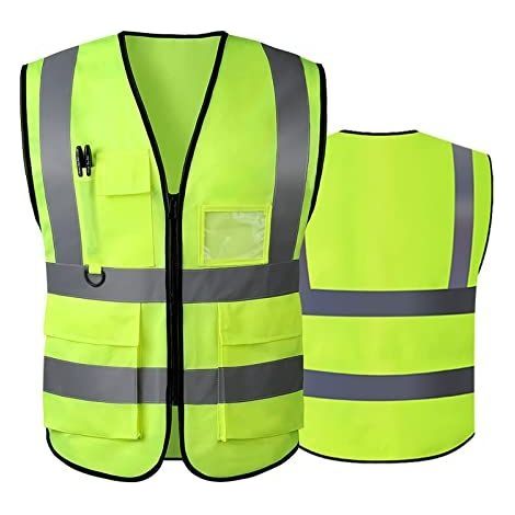 Gilet de sécurité réfléchissant haute visibilité avec poches zippées sur le devant - Conforme aux normes ANSI/ISEA (1/5)