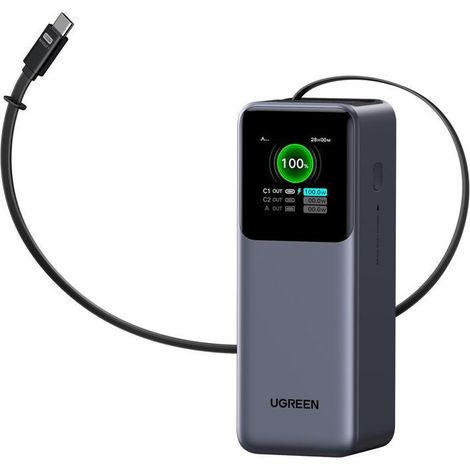 Batterie externe UGREEN Nexode 20000mAh 165W avec câble rétractable Noir (1/5)