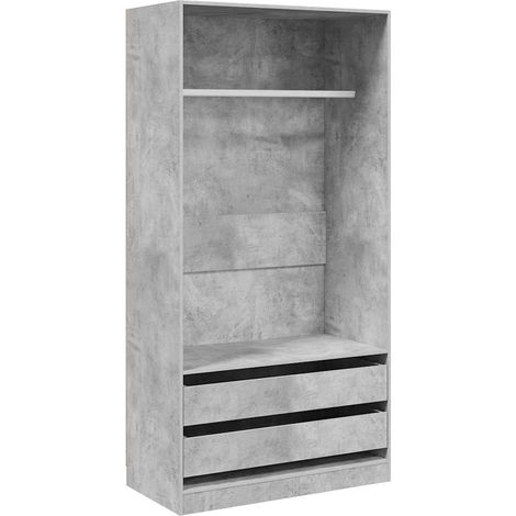 Maison Exclusive - Armadio Grigio Cemento 100x50x200 cm in Legno Multistrato