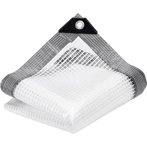 1 x 2 m x 2 m White Waterproof Polyethylene Tarpaulin with Eyelets Heavy Square Rain Protection for Succulents Nursery Agriculture Leaf Protection