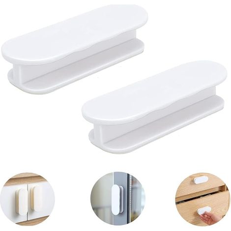 Lot de 2 poignées de porte de balcon à coller - Poignée extérieure pour porte de balcon - Sans perçage - À coller - Poignée adhésive - Poignée de meuble en plastique (1/5)