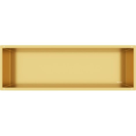 BALNEO - niche murale 90x30x10 cm dorée en acier inoxydable WALL-BOX NO RIM - étagère murale encastrée sans cadre (1/4)
