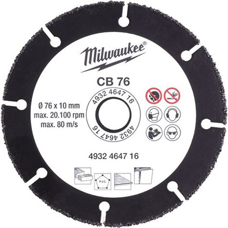 Disco con riporto in carburo - multimateriale 76mm milwaukee 464716