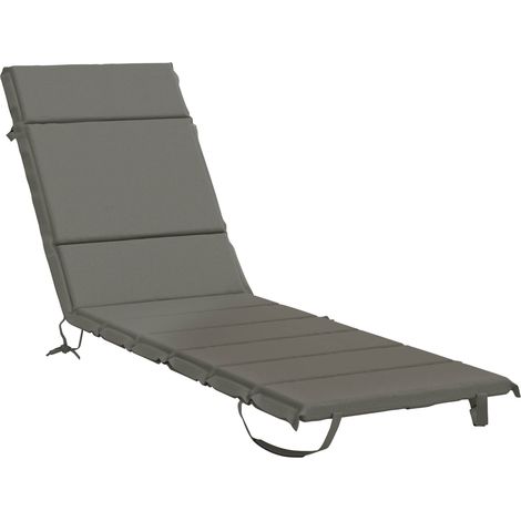 Sonnenliege Kissen GEMERT 100 % Polyester Grau 200 x 55 x 3 cm vidaXL