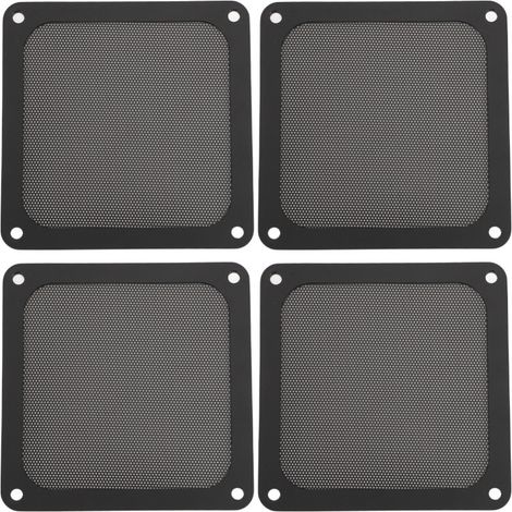 Lot de 4 filtres à poussière magnétiques pour ventilateur d'ordinateur (120 mm), en PVC noir, compatibles avec les ventilateurs de poulailler et les systèmes d'aération. (1/5)