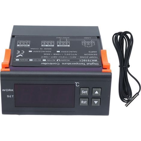 Thermostat électronique de contrôle de température de contrôleur de température numérique avec la sonde d'affichage d'affichage à cristaux liquides AC220V/5A (1/5)